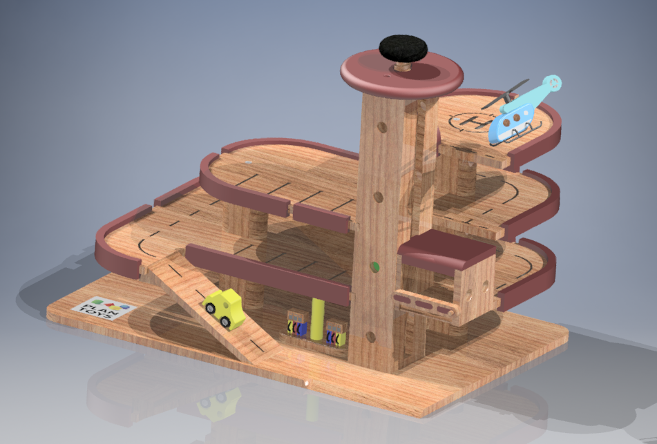 多层停车场停机坪玩具模型3Dl图纸 Inventor设计